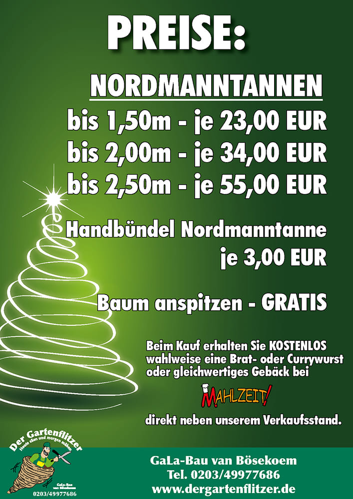 Weihnachtsbaum-Verkauf Duisburg 2023